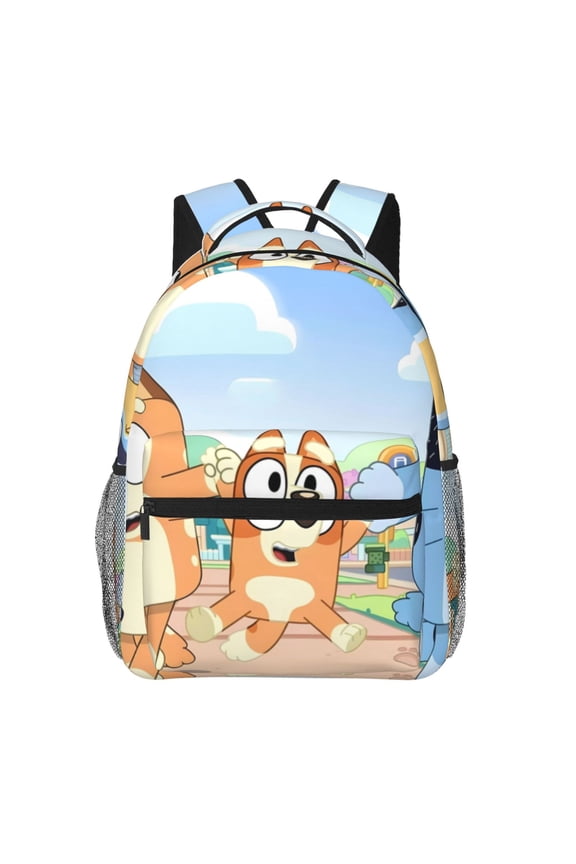 Bluey Pattern Casual Backpack for School & Travel  Lightweight Ergonomic Backpack with Laptop Compartment, Multiple Pockets-One Size