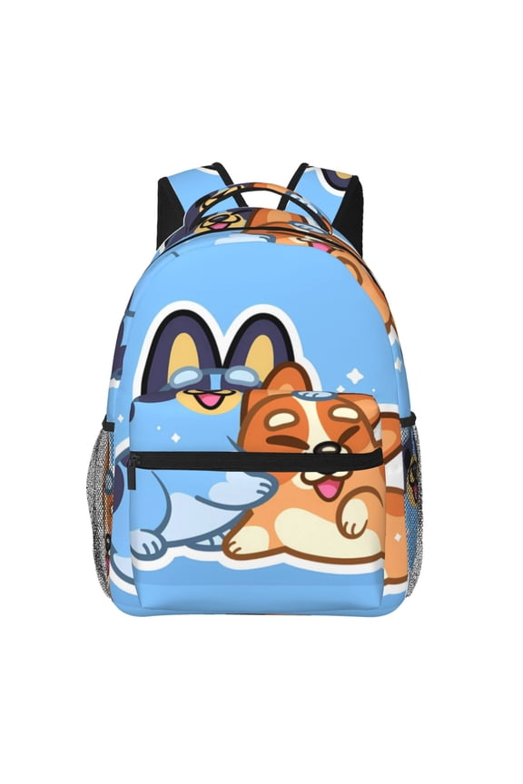 Bluey Pattern Casual Backpack for School & Travel  Lightweight Ergonomic Backpack with Laptop Compartment, Multiple Pockets-One Size