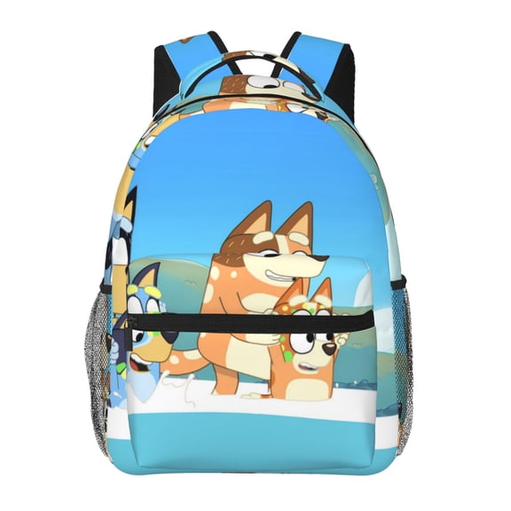 Kowoue Bluey Pattern Casual Backpack for School & Travel Lightweight Ergonomic Backpack with Laptop Compartment, Multiple Pockets-One Size