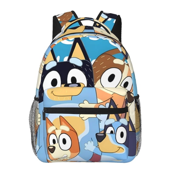 Kowoue Bluey Pattern Casual Backpack for School & Travel Lightweight Ergonomic Backpack with Laptop Compartment, Multiple Pockets-One Size