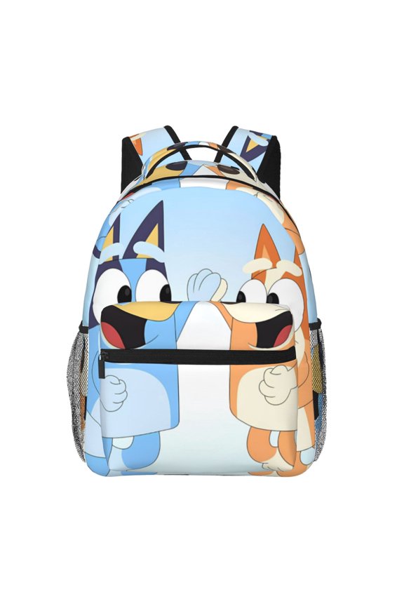 Bluey Pattern Casual Backpack for School & Travel Lightweight Ergonomic Backpack with Laptop Compartment, Multiple Pockets-One Size