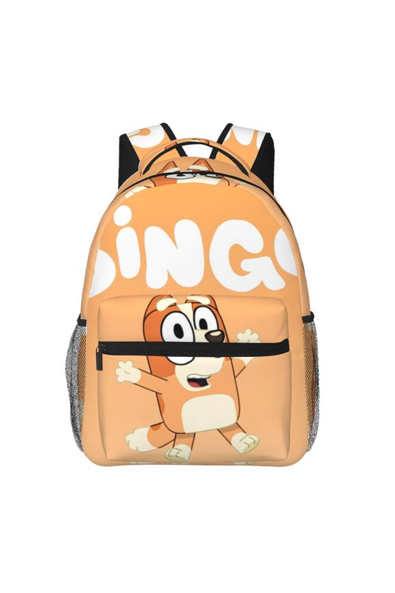 Bluey Pattern Casual Backpack for School & Travel Lightweight Ergonomic Backpack with Laptop Compartment, Multiple Pockets-One Size
