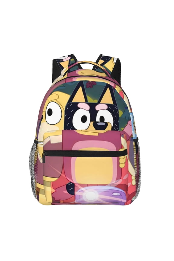 Bluey Pattern Casual Backpack for School & Travel  Lightweight Ergonomic Backpack with Laptop Compartment, Multiple Pockets-One Size
