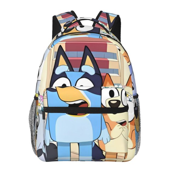 Kowoue Bluey Pattern Casual Backpack for School & Travel – Lightweight Ergonomic Backpack with Laptop Compartment, Multiple Pockets-One Size