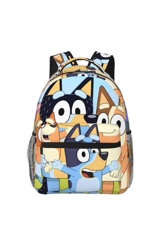 Bluey Pattern Casual Backpack for School & Travel  Lightweight Ergonomic Backpack with Laptop Compartment, Multiple Pockets-One Size