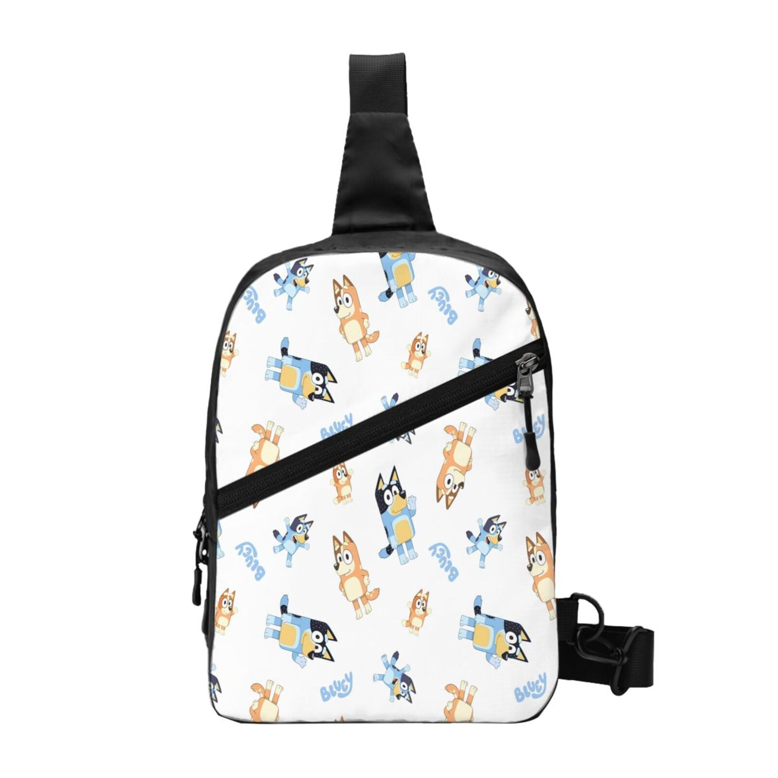 Kowoue Bluey Pattern Chest Pack Crossbody Bag - Portable and Lightweight Sling Bag for Travel, Hiking, Shopping with Adjustable Strap and Zipper Pockets