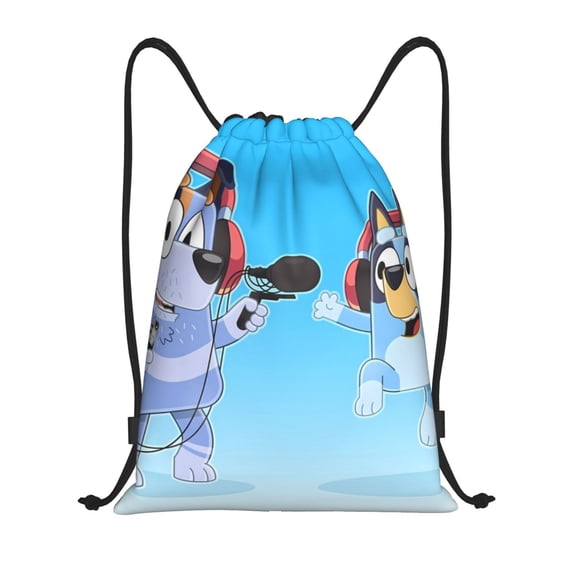 Kowoue Bluey Pattern Drawstring Backpack Bag Sport Gym Sackpack Cinch Bags Drawstring Bags Draw String Sport Bag-Small