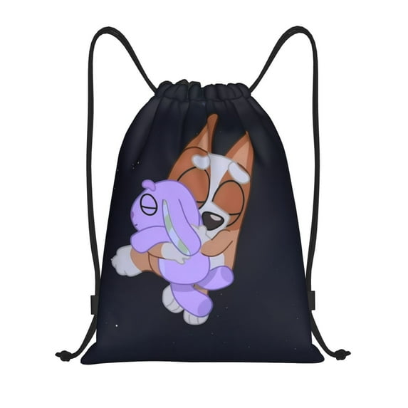 Kowoue Bluey Pattern Drawstring Backpack Bag Sport Gym Sackpack Cinch Bags Drawstring Bags Draw String Sport Bag-Small