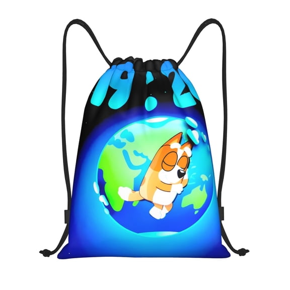 Kowoue Bluey Pattern Drawstring Backpack Bag Sport Gym Sackpack Cinch Bags Drawstring Bags Draw String Sport Bag-Small