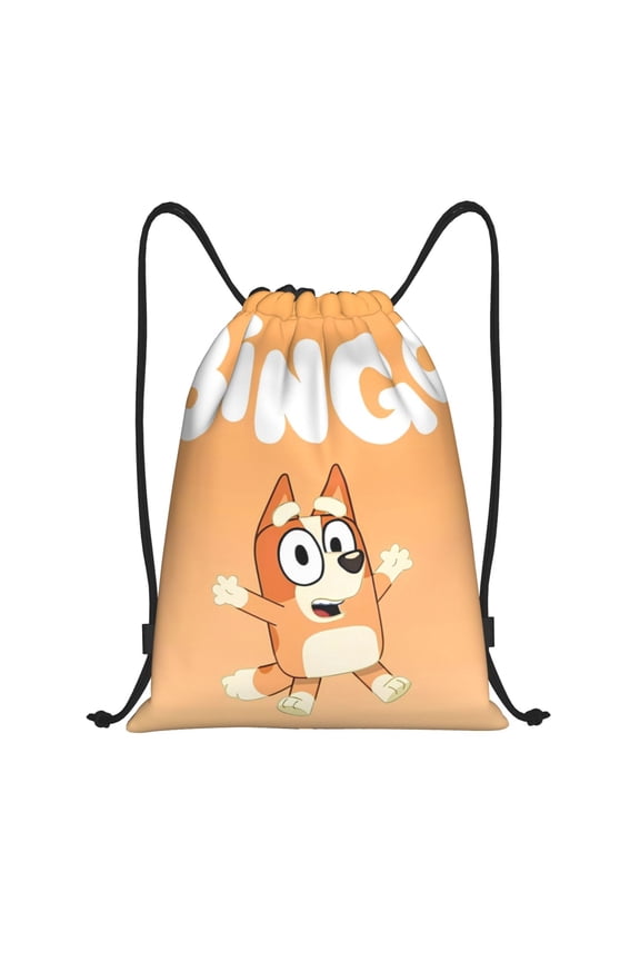 Bluey Pattern Drawstring Backpack Bag Sport Gym Sackpack Cinch Bags Drawstring Bags Draw String Sport Bag-Small