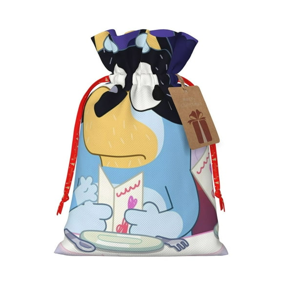 Kowoue Bluey Pattern Gift Bags ,Party Gift Bag, Christmas Goody Bags for Christmas Holidays Party Favors and Presents-Medium