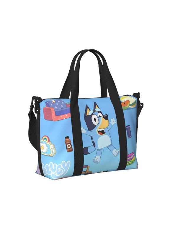 Bluey Pattern Hand Travel Bag, Waterproof Weekender Bag Carry On Tote Bags , Sport Gym Bag for Men, Hospital Bag for Labor and Delivery
