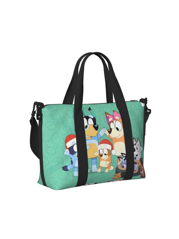 Bluey Pattern Hand Travel Bag, Waterproof Weekender Bag Carry On Tote Bags , Sport Gym Bag for Men, Hospital Bag for Labor and Delivery