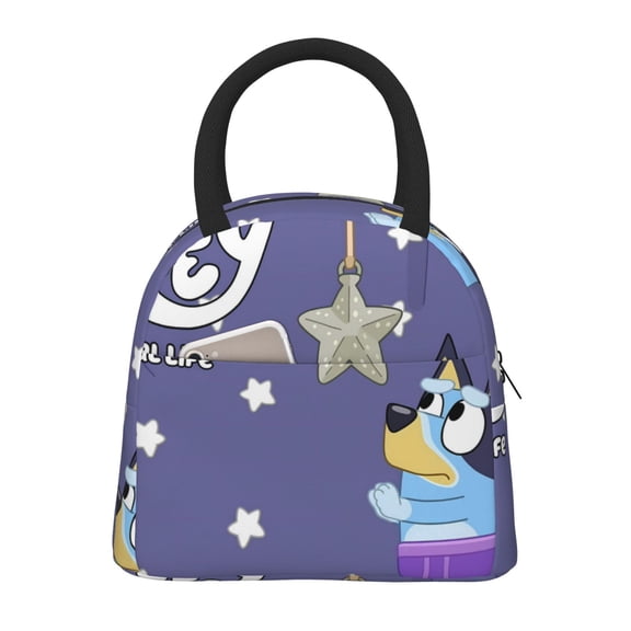 Kowoue Bluey Pattern Insulated Lunch Bag – Handheld Thermal Tote Picnic Bag School Lunch Box Bag Portable Food Storage Bag-One Size