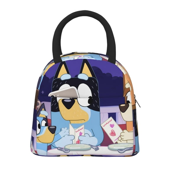 Kowoue Bluey Pattern Insulated Lunch Bag – Handheld Thermal Tote Picnic Bag School Lunch Box Bag Portable Food Storage Bag-One Size