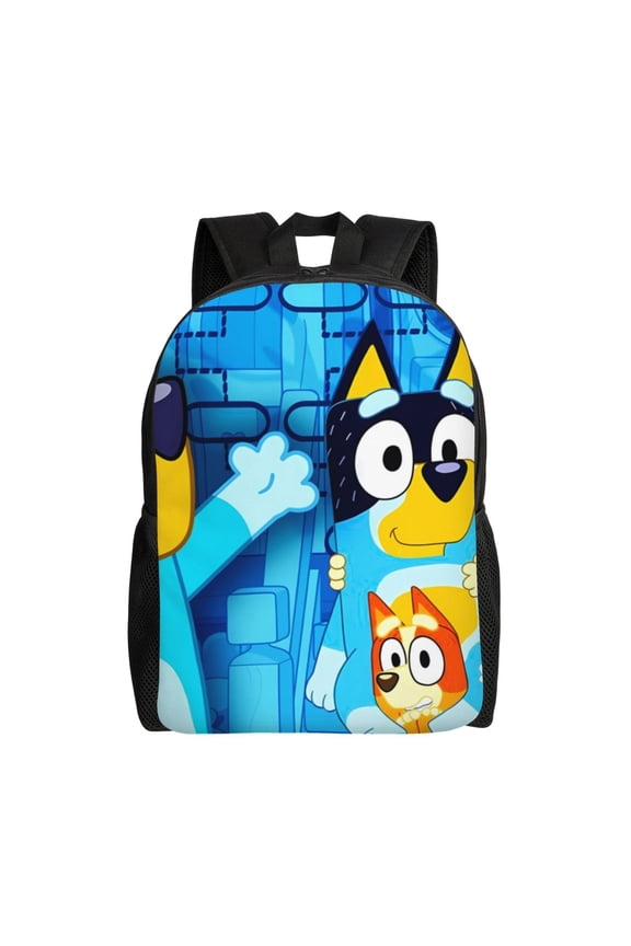 Bluey Pattern Large Capacity Backpack  Padded Laptop Compartment, Ergonomic Design for School, Work, Travel, and Outdoor Activities