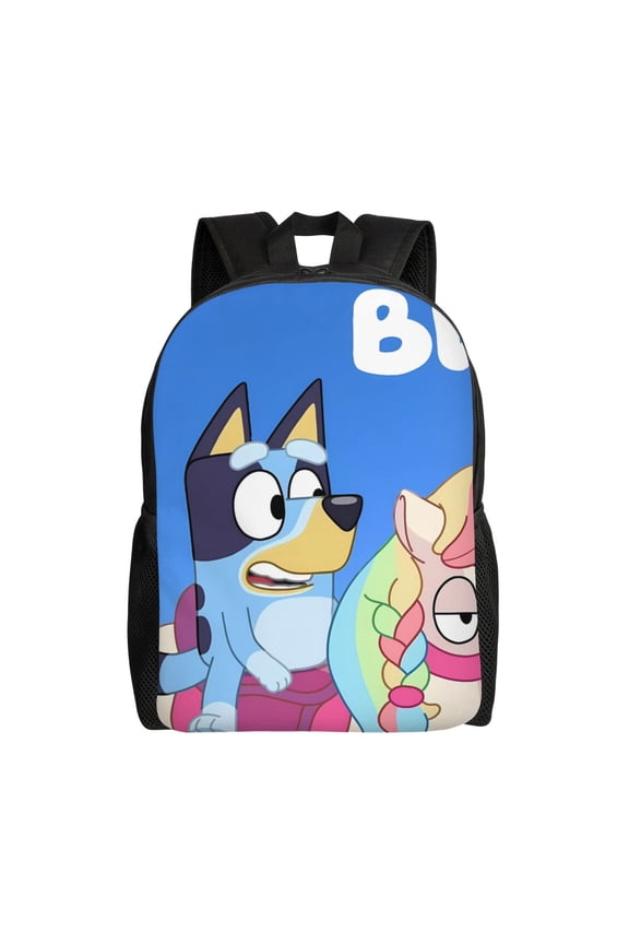 Bluey Pattern Large Capacity Backpack  Padded Laptop Compartment, Ergonomic Design for School, Work, Travel, and Outdoor Activities