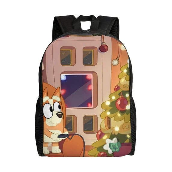 Kowoue Bluey Pattern Large Capacity Backpack – Padded Laptop Compartment, Ergonomic Design for School, Work, Travel, and Outdoor Activities