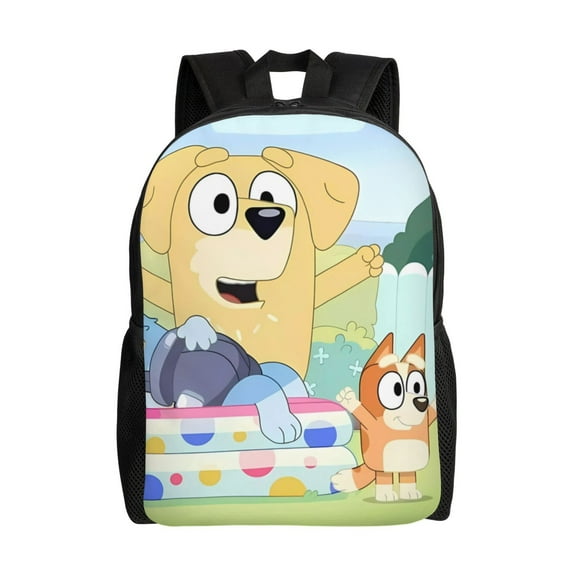 Kowoue Bluey Pattern Large Capacity Backpack Padded Laptop Compartment, Ergonomic Design for School, Work, Travel, and Outdoor Activities