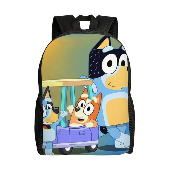 Kowoue Bluey Pattern Large Capacity Backpack Padded Laptop Compartment, Ergonomic Design for School, Work, Travel, and Outdoor Activities