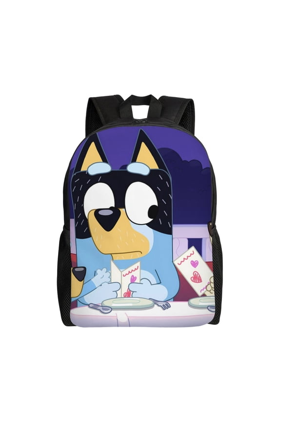 Bluey Pattern Large Capacity Backpack  Padded Laptop Compartment, Ergonomic Design for School, Work, Travel, and Outdoor Activities