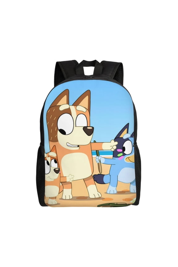 Bluey Pattern Large Capacity Backpack  Padded Laptop Compartment, Ergonomic Design for School, Work, Travel, and Outdoor Activities