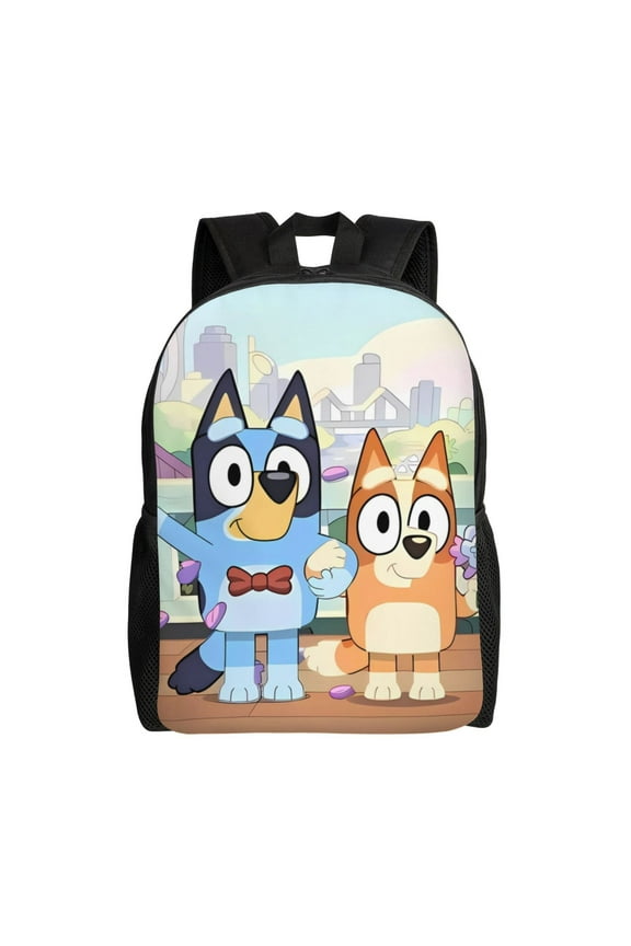 Bluey Pattern Large Capacity Backpack  Padded Laptop Compartment, Ergonomic Design for School, Work, Travel, and Outdoor Activities