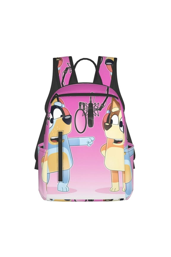 Bluey Pattern School Backpack for Students Tear-resistant Bag Spacious, Comfortable, and Stylish Backpack with Multiple Pockets