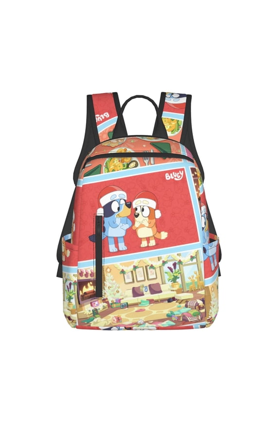 Bluey Pattern School Backpack for Students Tear-resistant Bag Spacious, Comfortable, and Stylish Backpack with Multiple Pockets