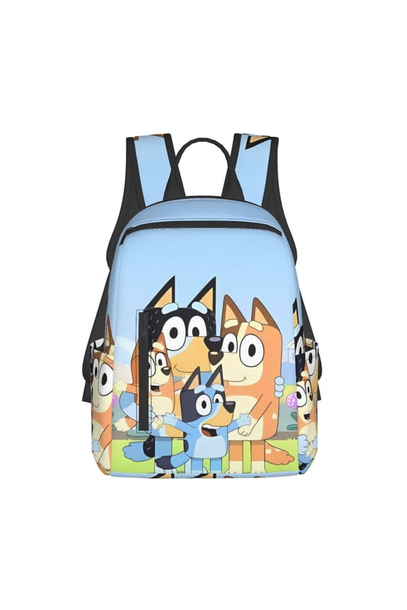 Bluey Pattern School Backpack for Students Tear-resistant Bag Spacious, Comfortable, and Stylish Backpack with Multiple Pockets