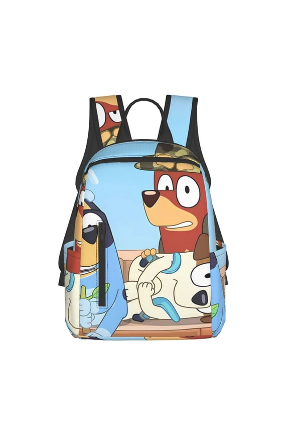 Bluey Pattern School Backpack for Students Tear-resistant Bag Spacious, Comfortable, and Stylish Backpack with Multiple Pockets
