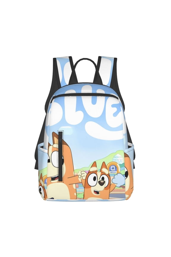 Bluey Pattern School Backpack for Students Tear-resistant Bag Spacious, Comfortable, and Stylish Backpack with Multiple Pockets