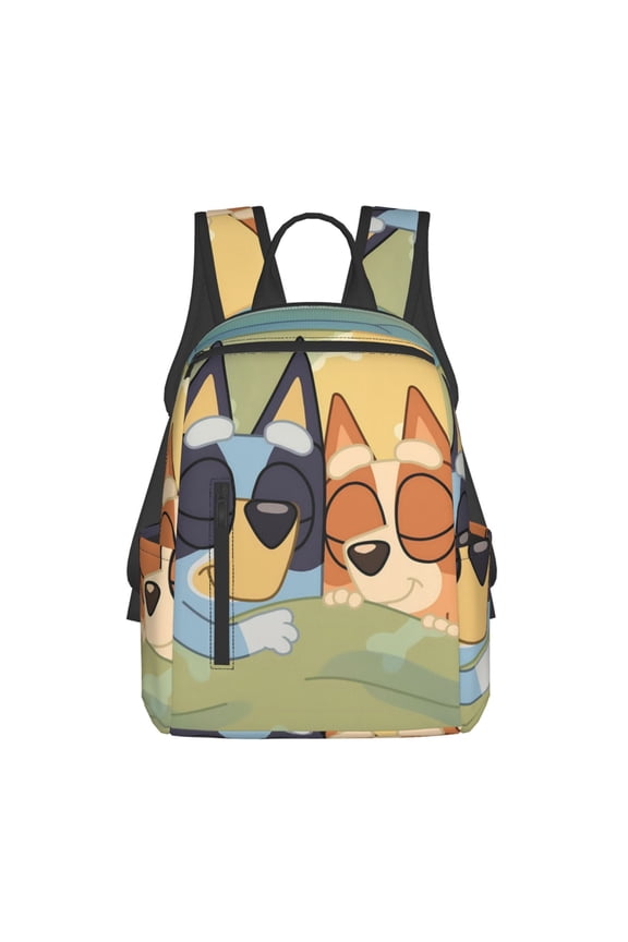 Bluey Pattern School Backpack for Students Tear-resistant Bag Spacious, Comfortable, and Stylish Backpack with Multiple Pockets