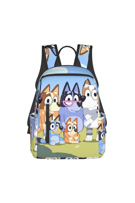 Bluey Pattern School Backpack for Students Tear-resistant Bag Spacious, Comfortable, and Stylish Backpack with Multiple Pockets
