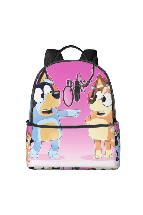 Bluey Pattern Student Backpack Ergonomic Double Shoulder Backpack, Large Capacity Durable & Comfortable, for School, College, Travel