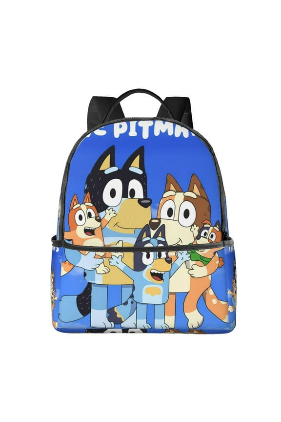 Bluey Pattern Student Backpack Ergonomic Double Shoulder Backpack, Large Capacity Durable & Comfortable, for School, College, Travel