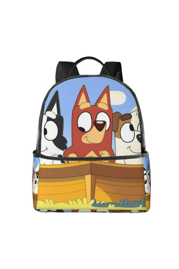 Bluey Pattern Student Backpack Ergonomic Double Shoulder Backpack, Large Capacity Durable & Comfortable, for School, College, Travel