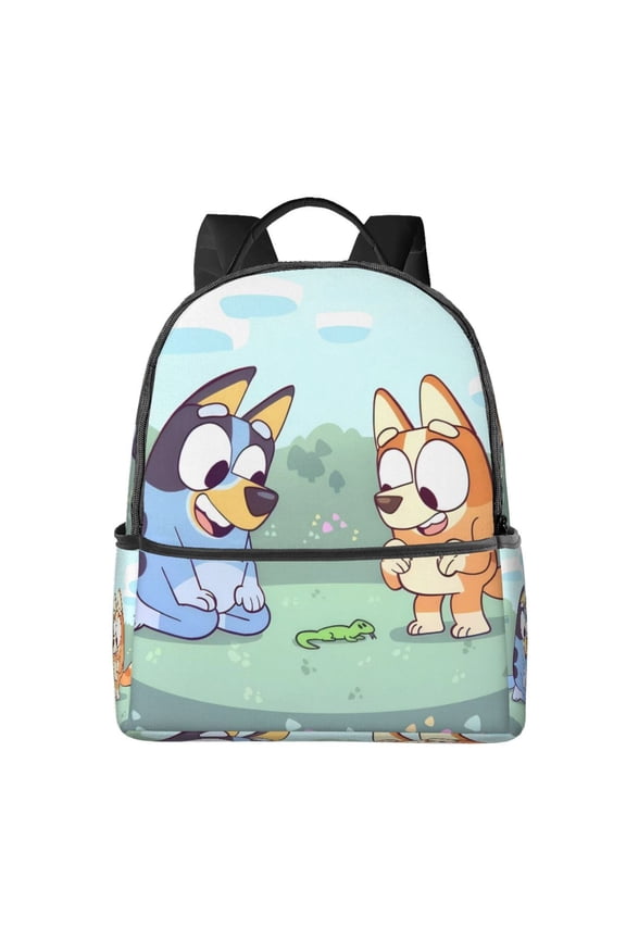 Bluey Pattern Student Backpack Ergonomic Double Shoulder Backpack, Large Capacity Durable & Comfortable, for School, College, Travel