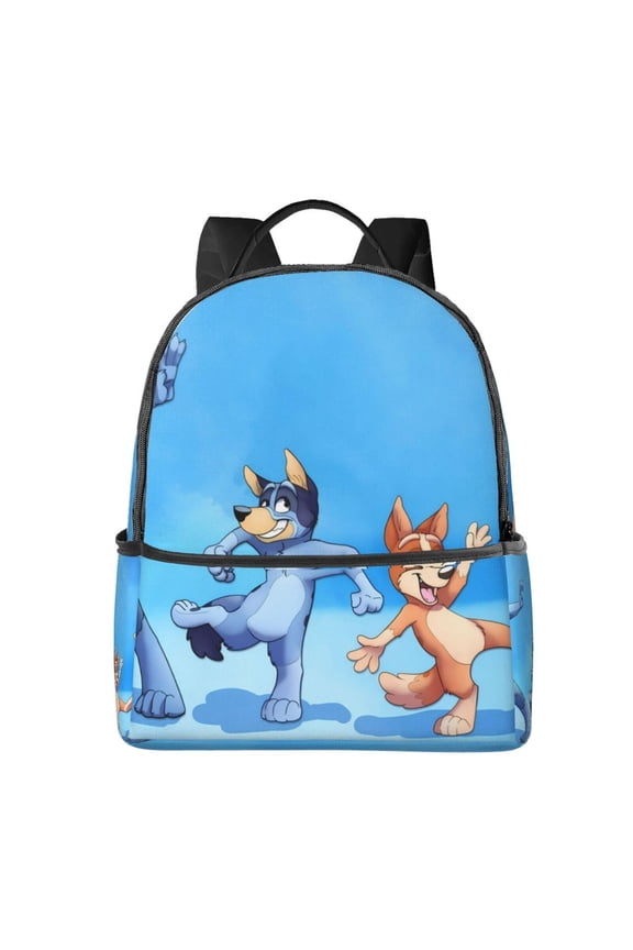 Bluey Pattern Student Backpack  Ergonomic Double Shoulder Backpack, Large Capacity Durable & Comfortable, for School, College, Travel