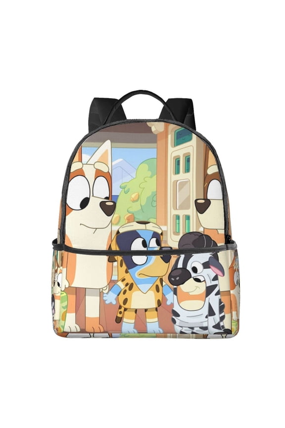 Bluey Pattern Student Backpack  Ergonomic Double Shoulder Backpack, Large Capacity Durable & Comfortable, for School, College, Travel