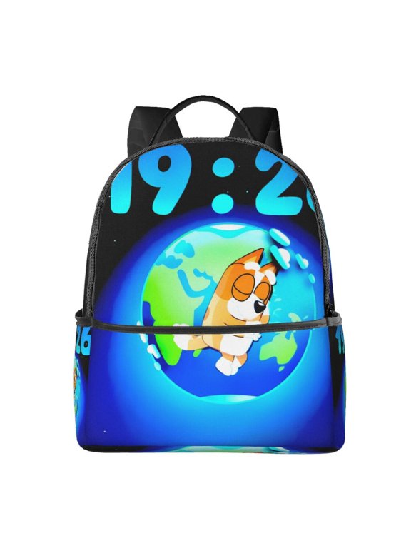 Bluey Pattern Student Backpack Ergonomic Double Shoulder Backpack, Large Capacity Durable & Comfortable, for School, College, Travel
