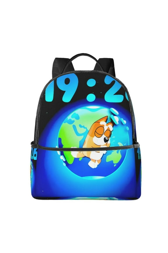 Bluey Pattern Student Backpack Ergonomic Double Shoulder Backpack, Large Capacity Durable & Comfortable, for School, College, Travel
