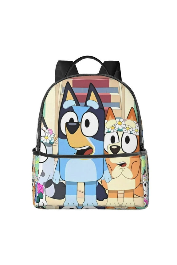 Bluey Pattern Student Backpack Ergonomic Double Shoulder Backpack, Large Capacity Durable & Comfortable, for School, College, Travel