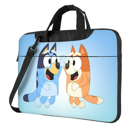 Kowoue Bluey Pattern Ultra-Thin Laptop Bag – Lightweight Shoulder Briefcase with Carry Handle, and Adjustable Strap, Fits 13-15.6-inch Laptops