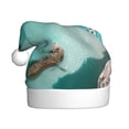 thumbnail image 1 of Kowoue Turquoise Beach Kayaking Pattern Santa Hat Christmas Hats for Adults, Holiday Unisex Velvet Comfort Xmas Hat for Women Men, 1 of 6