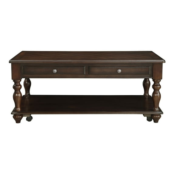 Koy 48 in. Espresso Rectangular Wood Coffee Table with Lift-Top on Casters