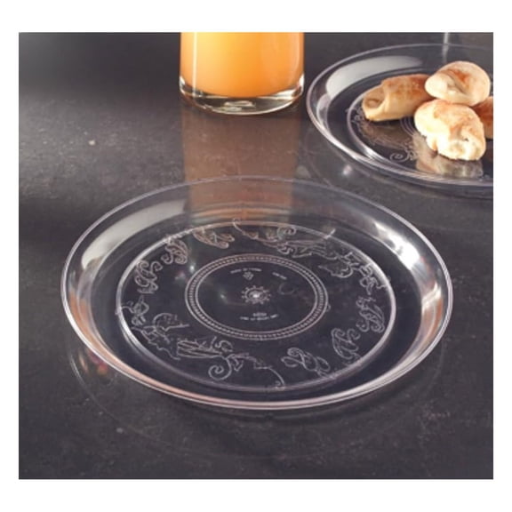 Koyal Deli Mate Round Trays, 12-Inch, Clear, Set of 25