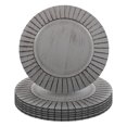 thumbnail image 1 of Koyal Wholesale 13" Antique Brushed Ribbed Charger Plates, Antique Grey, Set of 4, Acrylic Plastic Charger Plates, 1 of 5