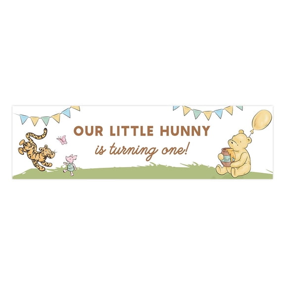 Koyal Wholesale 13x48 Inch Classic Winnie the Pooh Birthday Banner, Vintage Bunting
