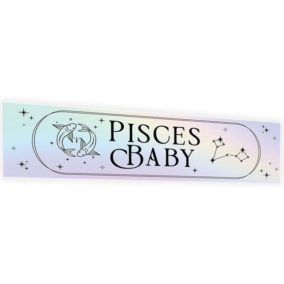 Koyal Wholesale 13x48 Inch Pisces Baby Birthday Banner, Zodiac Party Decor